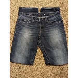 DG Slick straight leg long denim Jeans decorative flashy back Women's Size 29